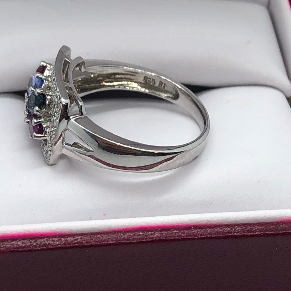 925 SAPPHIRE ENGAGEMENT RING Size - Picture 9 of 9